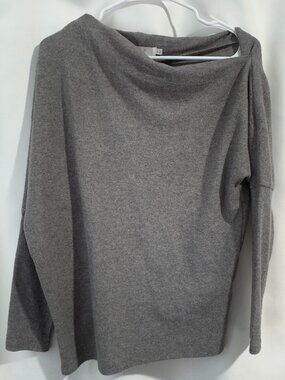 ASTR The Label Off The Shoulder Asymmetrical Sweater Heather Grey Womens Med
